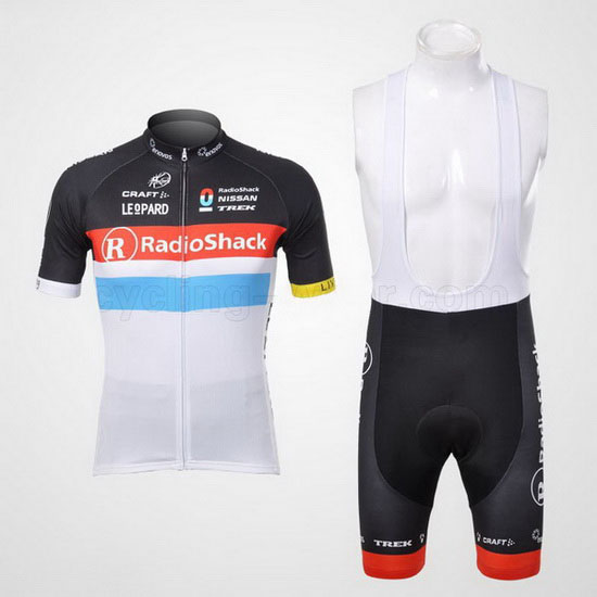 2012 Maillot Radioshack Tirantes Mangas Cortas Negro Y Blanco (3